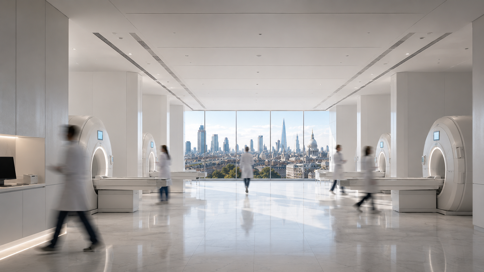 Architectural render of the New UMG research institute overlooking London